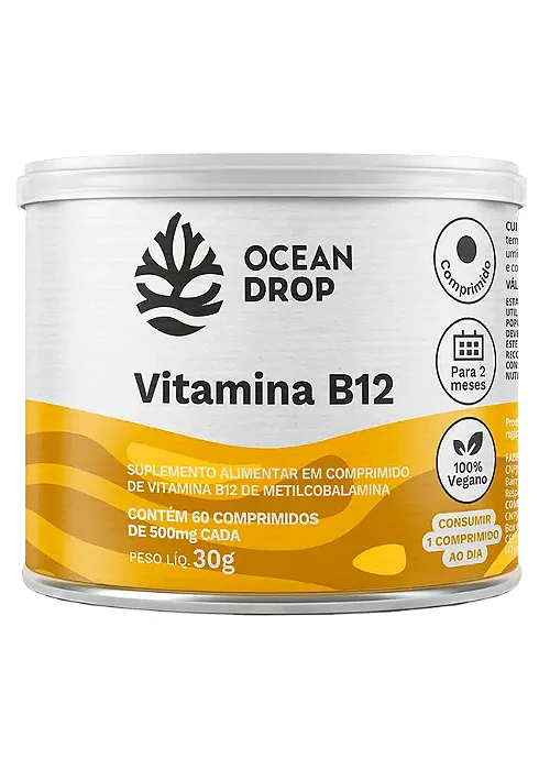 VITAMINA B12 METILCOBALAMINA 500MG 60 TABLETS VEGANO OCEAN DROP