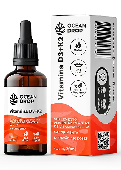 VITAMINA D3 E K2 GOTAS 30ML VEGANO OCEAN DROP
