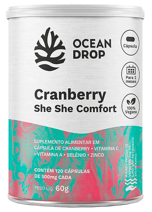 CRANBERRY SHE SHE CONFORT 120 CAPSULAS 500G OCEAN DROP