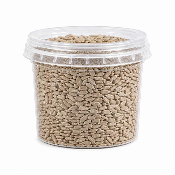SEMENTE DE GIRASSOL DESCASCADA CRUA PEPITA 100G POTE COM TAMPA