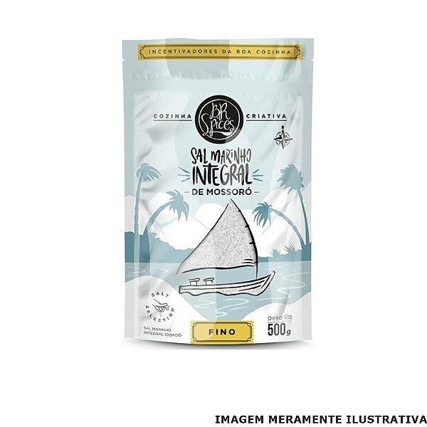 SAL MARINHO INTEGRAL FINO DE MOSSORO IODADO BR SPICES 500G