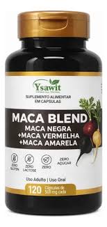 MACA BLEND NEGRA VERMELHA  AMARELA 120 CAPSULAS 500MG W NUTRY