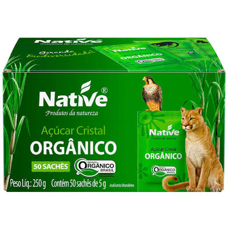 ACUCAR CRISTAL ORGANICO NATIVE CAIXA 50 SACHES DE 5G