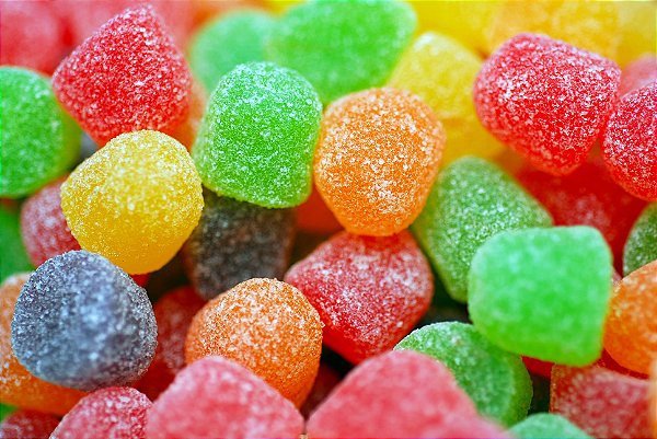 BALA DE GOMA COLORIDA 100G