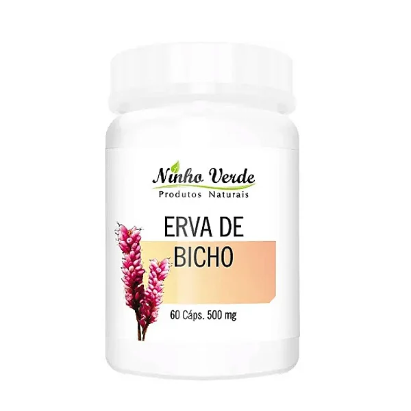 ERVA DE BICHO 60 CAPSULAS 500MG  POLYGONUM HYDROPIPER NINHO VERDE