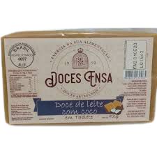 TABLETE DOCE DE LEITE COM COCO 400G DOCES ENSA