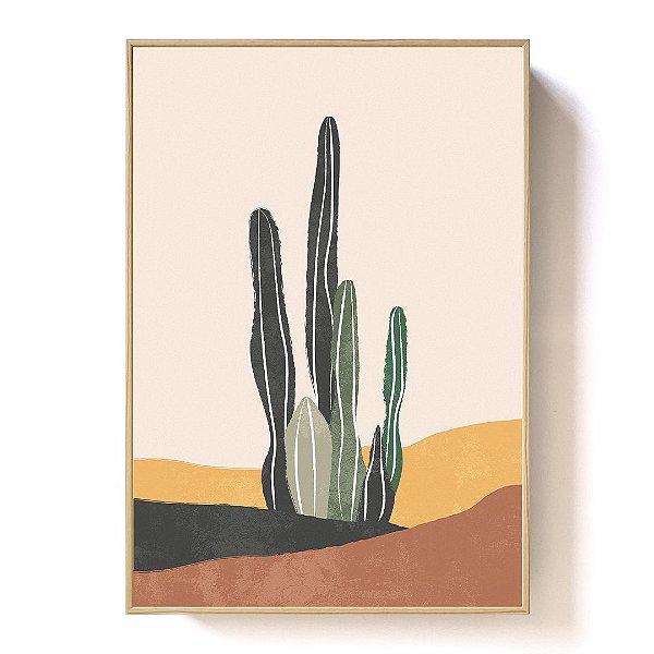 Quadro Decorativo Cactos no Deserto - Oferta de Quadro Preto e Branco - Rei  do Azulejo