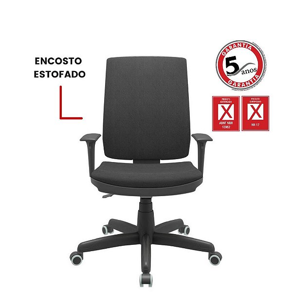 Cadeira Brizza Presidente Soft Back Plax e Braços Regulavel - Plaxmetal