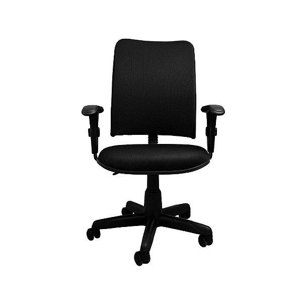 Cadeira Tela Executiva  Com Braço Regulável Preta - Kingflex