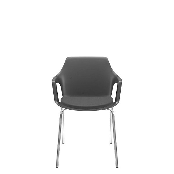 Cadeira Vesper Diálogo 4 pés Fixa com Assento Estofado – Plaxmetal