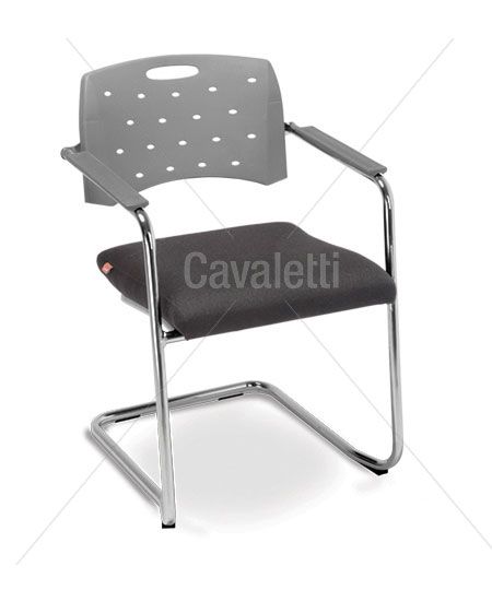 Cadeira Cavaletti Fixa Viva 35007 SE Base Cromada