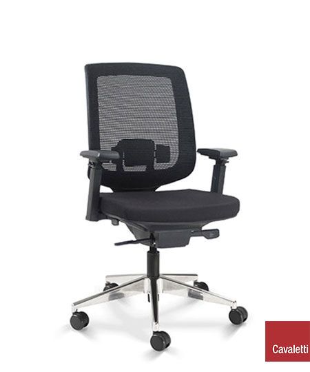 Cadeira Diretor C3 28001 - Base Aluminio Syncron - Braços 4D - Cavaletti
