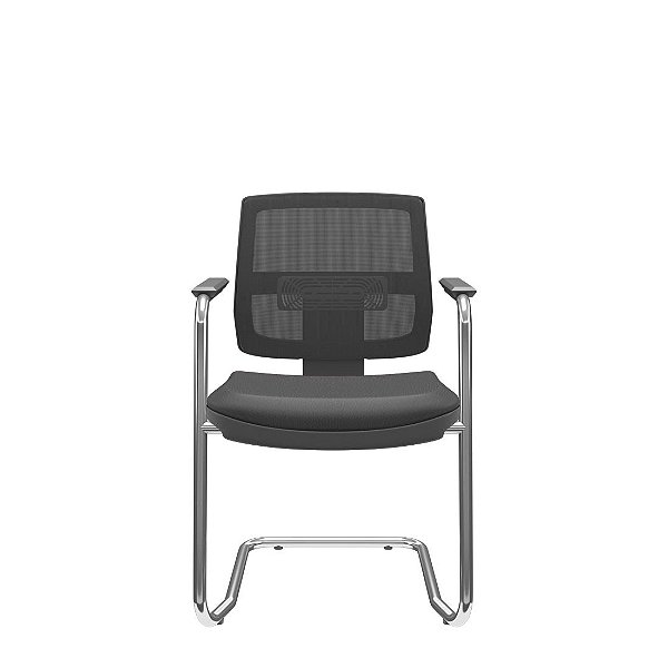 Cadeira Plaxmetal Aproximação Fixa Brizza Tela - Base Cromada S