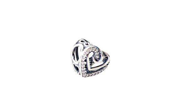 Separador Coração Style Cravejado, em Prata 925 Envelhecida