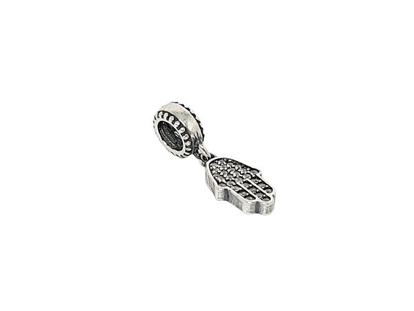 Berloque Mão Hamsa, Mão Protetora, Prata 925