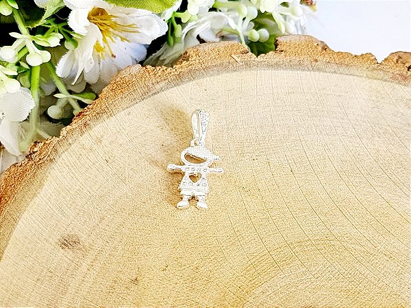 Pingente Menino de Braços Abertos em Prata 925