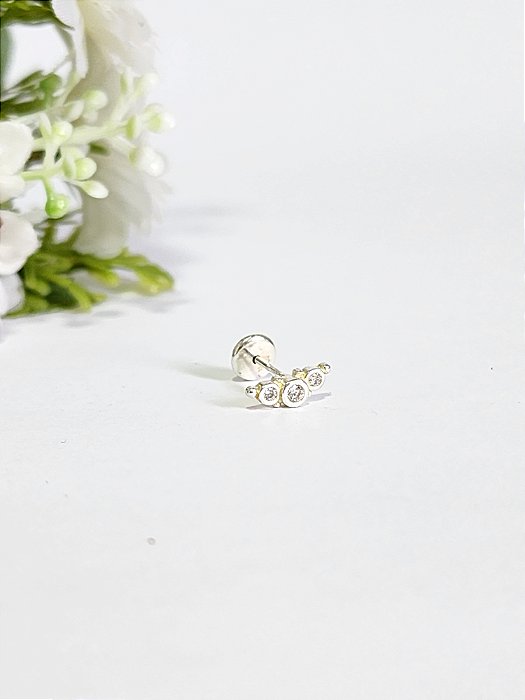 Piercing Pontos de Luz para Flat em Prata 925