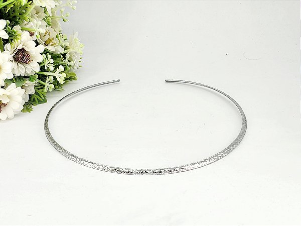 Chocker Aro Trabalhado em Aço Inoxidável