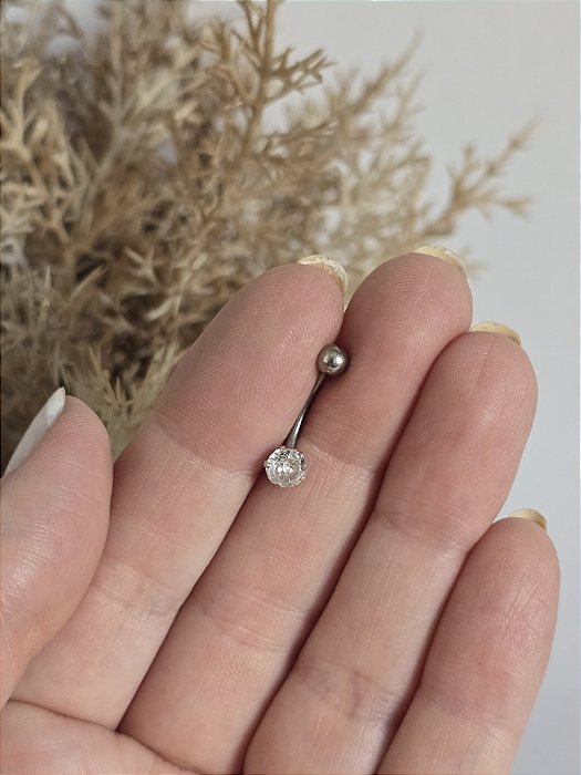 Piercing de Umbigo Ponto de Luz em Aço Inoxidável