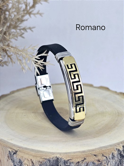 Pulseira Masculina de Silicone e Aço Inoxidável