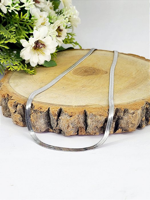 Colar Chocker Fita em Aço Inoxidável