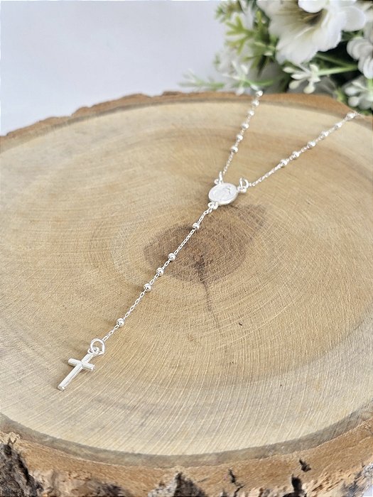 Colar Terço em Prata 925