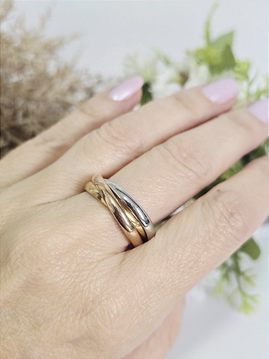 Trio de Anéis entrelaçados em Aço Inoxidável