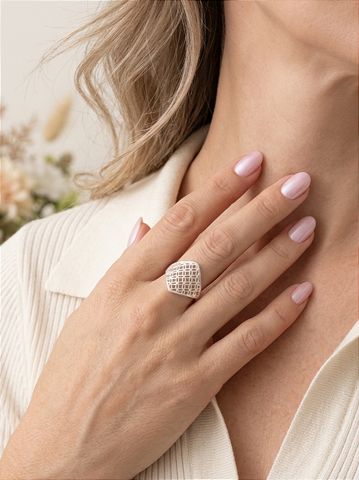 Anel Renda Moderna em Prata 925