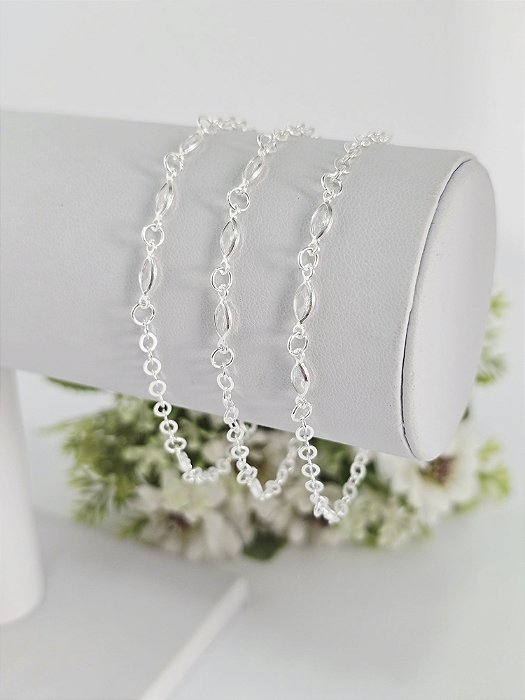 Pulseira Ponto de Luz Navete em Prata 925