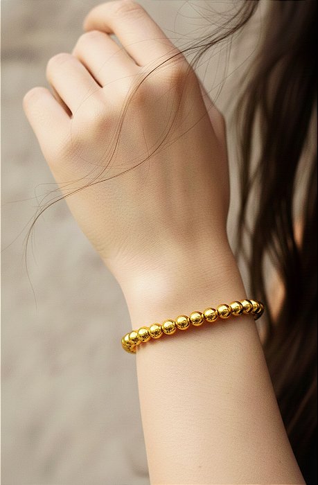 Pulseira de Bolinhas em Aço Inoxidável