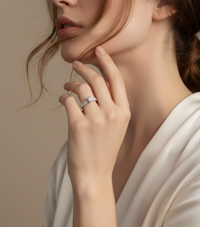 Anel Solitário Pavê Majestoso em Prata 925