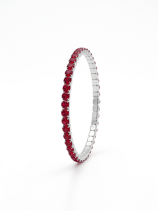 Pulseira Riviera Maleável em Prata 925 com Zircônias Coloridas