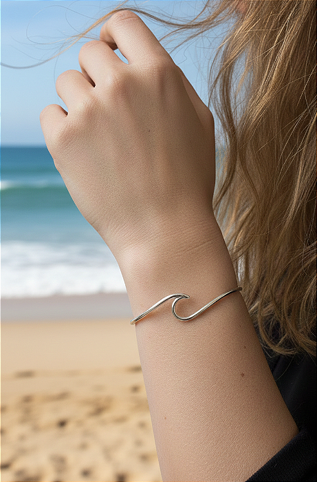 Bracelete Onda em Prata 925