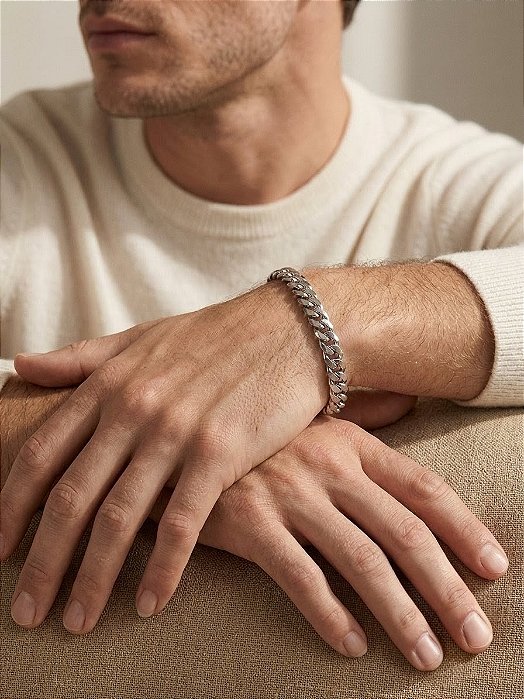 Pulseira Masculina Grumet em Aço Inoxidável 316L