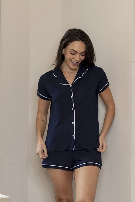 Pijama Ameri8cano Luna -Azul Marinho