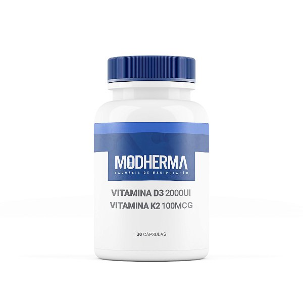 Vitamina D3 2000UI + Vitamina K2 100mcg – 30 Cápsulas