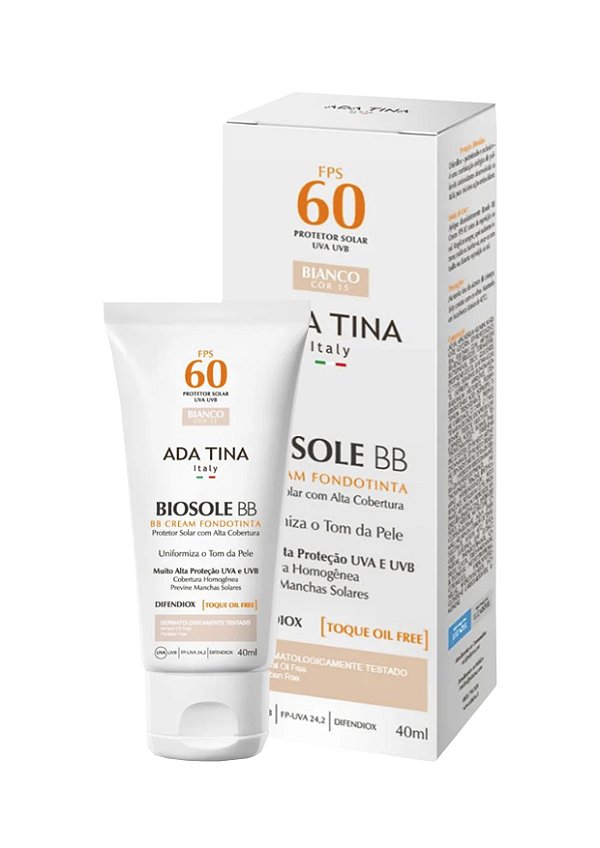 Biosole BB Cream FPS 60 Protetor Solar com Cor – 40 ml | ADA TINA
