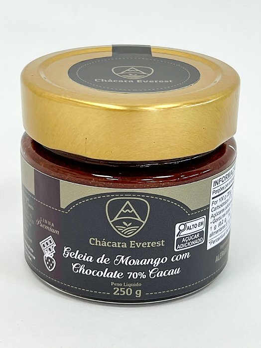Geleia de Morango com Chocolate 70% Cacau