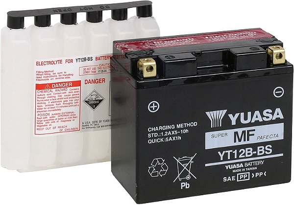 Bateria Yuasa YT12B-BS Ducati, Fazer 600, Drag Star 650, YZF-R1, TDM 900, ZX-10R, XJ-6