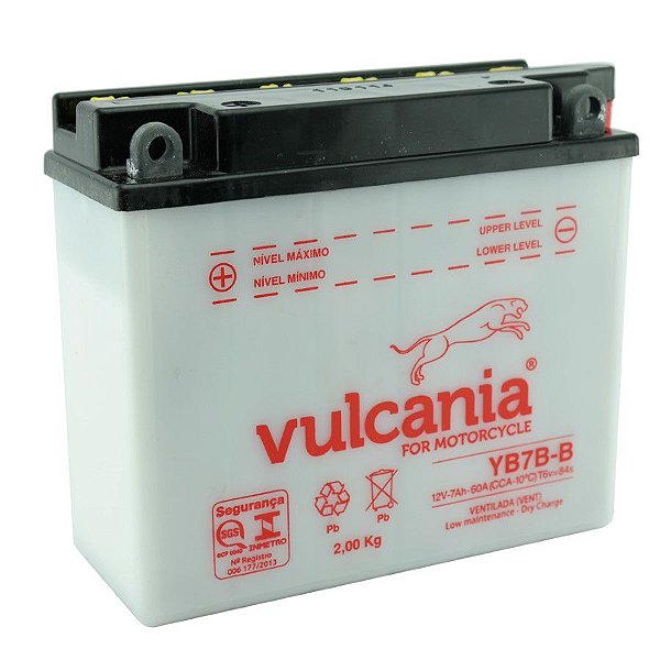Bateria Vulcania YB7B-B 7Ah CBX200 NX150 XR200 Neo115 Sahara