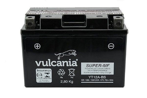 Bateria Vulcania YT12A-BS 10Ah Hayabusa Bandit 1250 GSX-R750