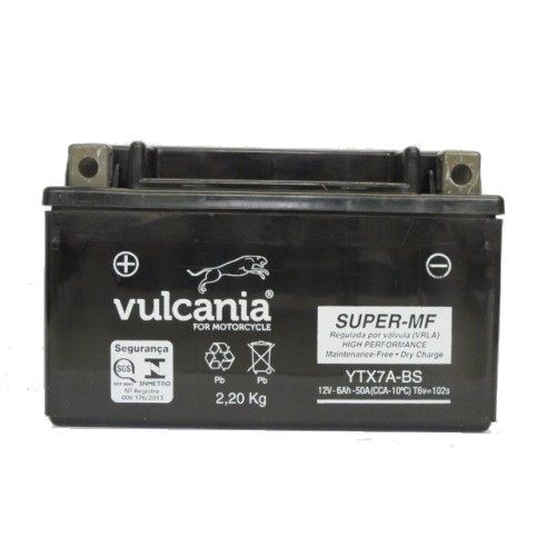 Bateria Vulcania YTX7A-BS 6Ah Future Burgman 125 Ninja 250