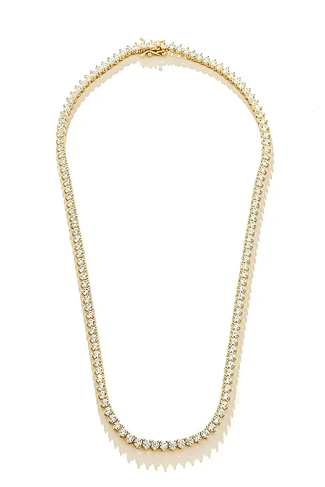 Riviera em 3 pontas Zircônia Banho Ouro 18k 45cm