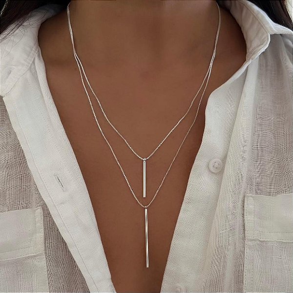 Colar Atitude ( veneziana dupla com fecho único).