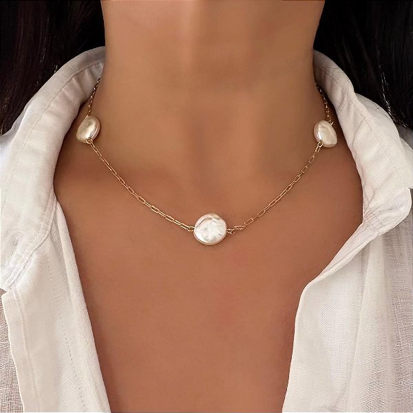 Colar perola barroca Ester