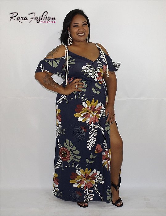 vestido longo ciganinha com fenda