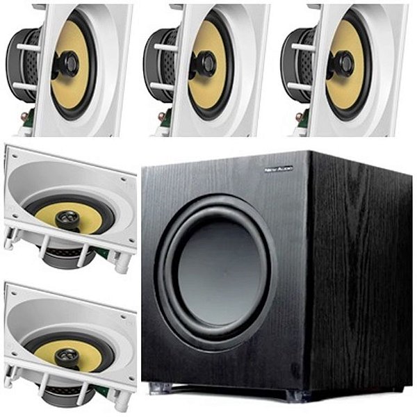 kit Home JBL 5.1 - 5 cxs CI6SA + Sub200 New Audio