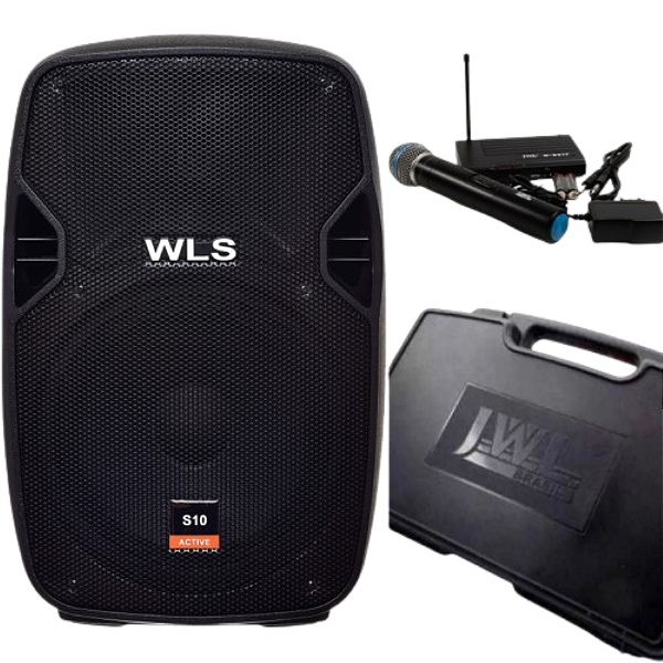 Caixa Acústica  WLS S10 Ativa + Microfone sem fio JWL