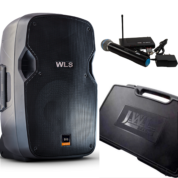 Caixa Acústica WLS S15 Ativa Bluetooth + Microfone s/fio JWL