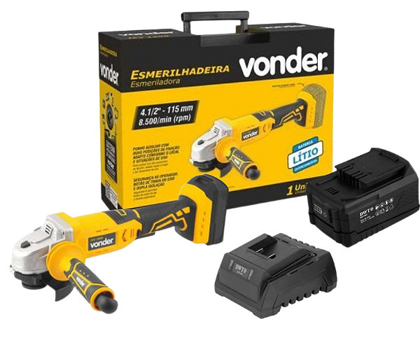 Esmerilhadeira Vonder 4.1/2 IEV 1808 + 1 Bateria DWT 18V 4Ah